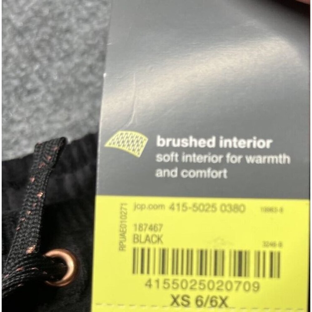 Xersion Velour Jogger Pants Girls XS 6-6X Black White Color Block Drawstring New - Picture 8 of 9